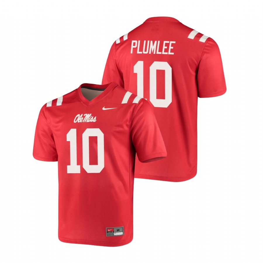 Ole Miss Rebels Men's NCAA John Rhys Plumlee #10 Red Legend Nike College Football Jersey KEH6049MU